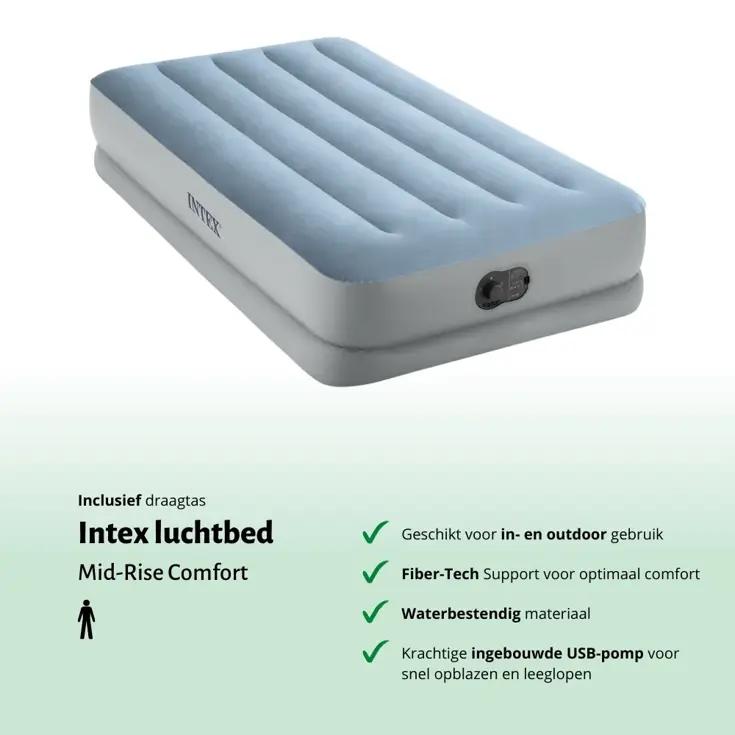 Luchtbed - Intex - 1P - 99x191 + Pomp