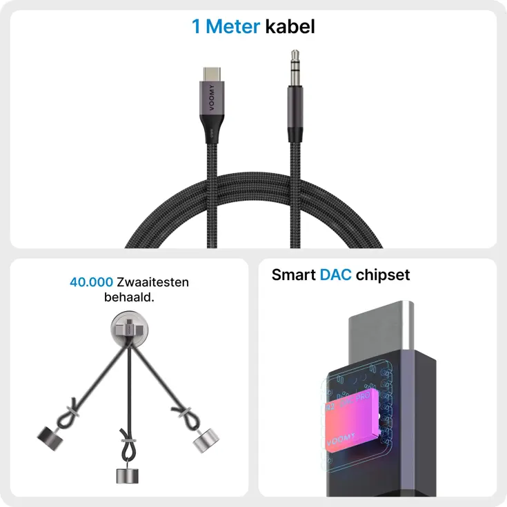 Connect C1 - USB-C naar Aux Kabel - 1 meter