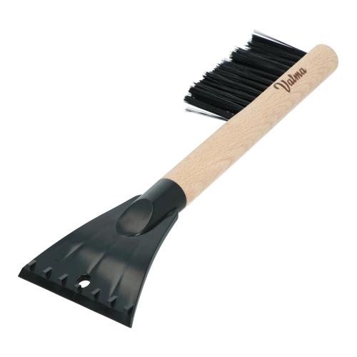Ijskrabber en sneeuwborstel met houten handvat