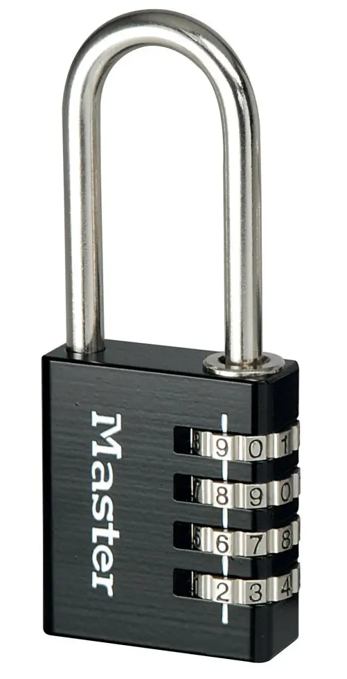 Cijferslot met lange beugel - 40mm - Aluminium