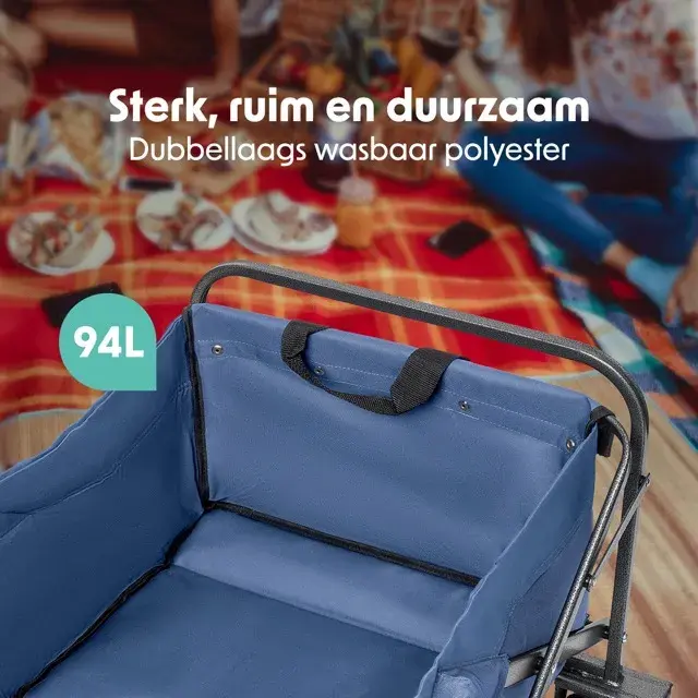 Bolderkar – 80KG – 94L – Blauw