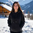 Infrarood verwarmde Hoodie Vrouw - Zwart