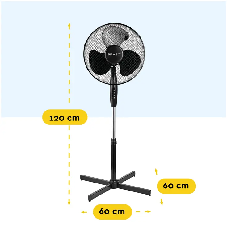 Statiefventilator 40 cm – verstelbaar – 3 standen