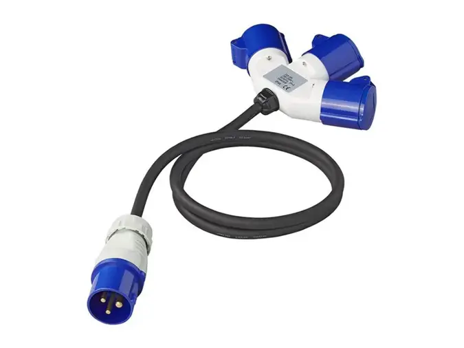 CEE 3-weg splitter 16A 150cm 3x2,5mm²