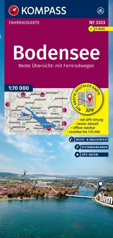 Kompass fietskaart 3333 Bodensee