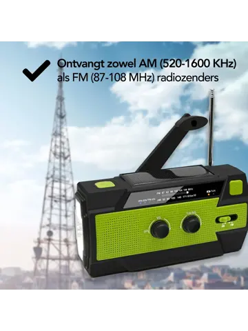 Noodradio - Zonnepaneel - Opwindbaar