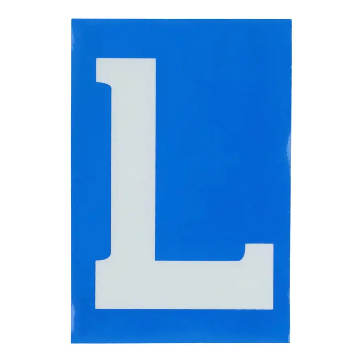 Statische sticker 'L' voor lesvoertuigen 10x15cm