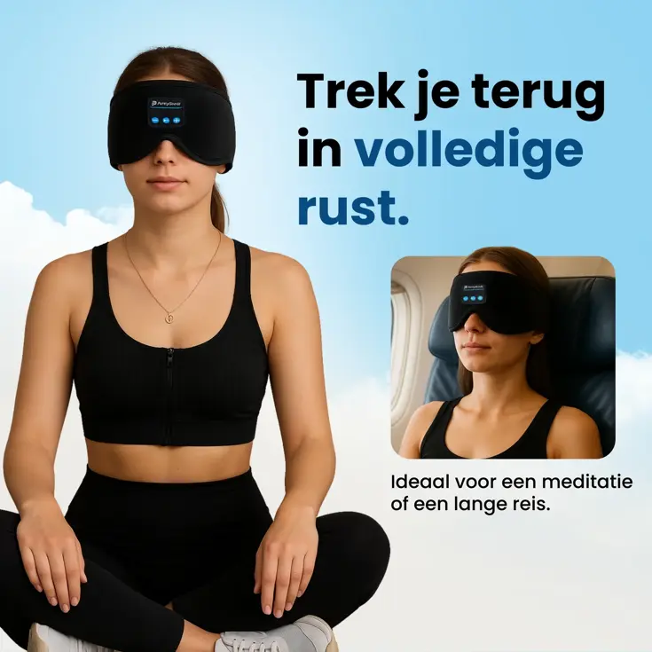 Slaapmasker Bluetooth - Zwart - PurelyGoods