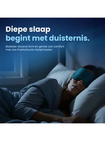 Slaapmasker Katoen - Oceaanblauw - PurelyGoods