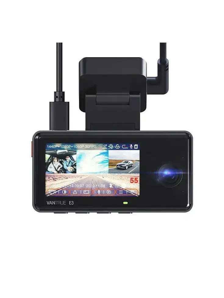 E3 Triple 3CH 2K QuadHD Wifi GPS dashcam