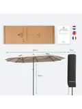 LifeGoods Dubbele Parasol – 270x460cm
