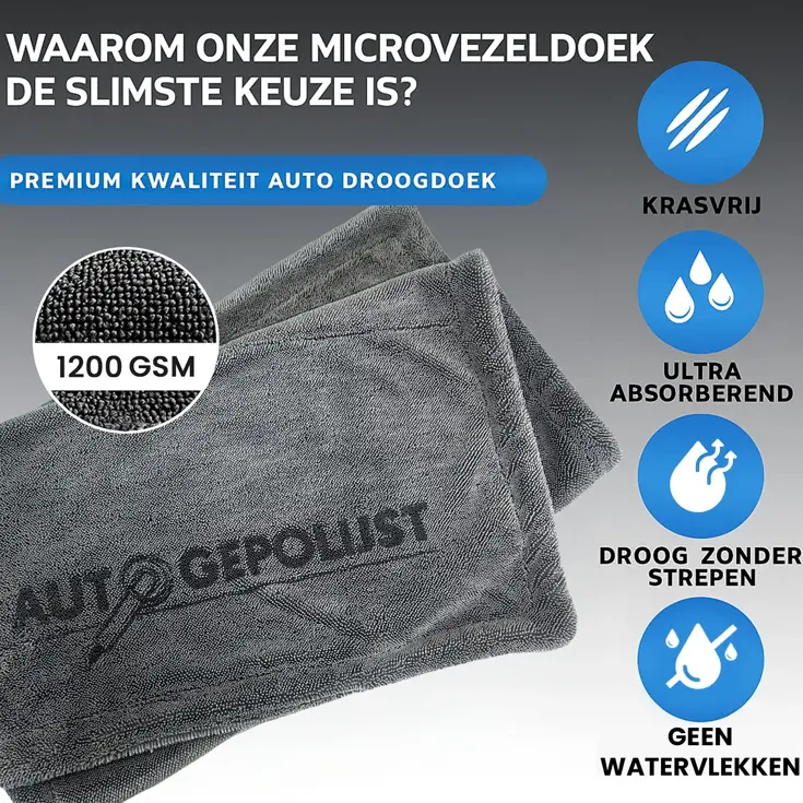 Auto Droogdoek - Microvezeldoek  XXL - 70 x 100 cm