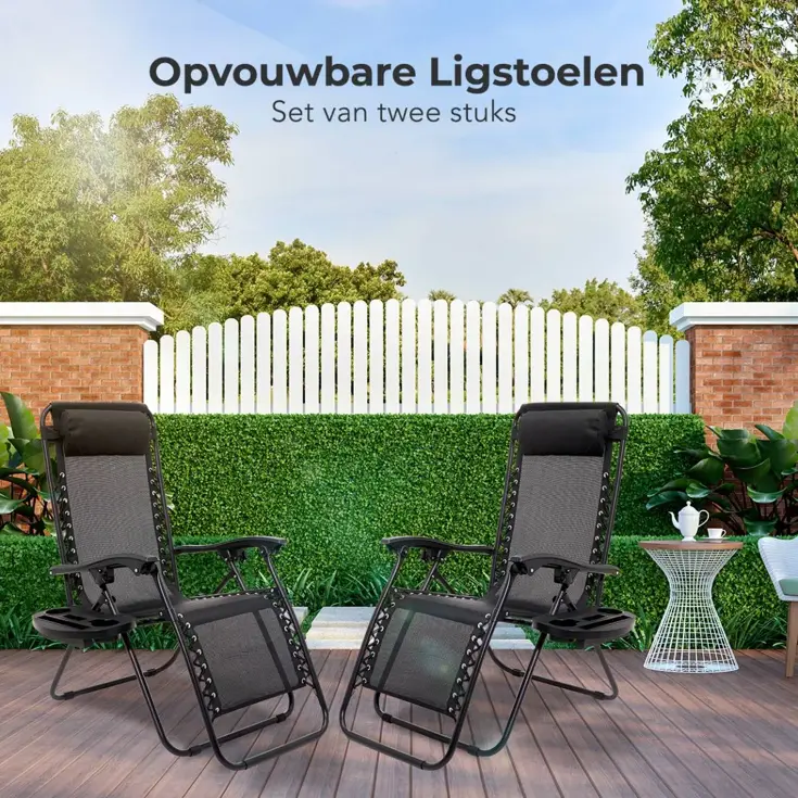 Opvouwbare Tuinstoelen – Zwart