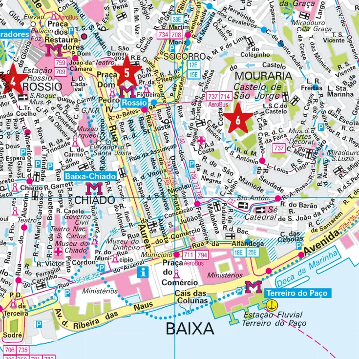 Stadsplattegrond City Map Lissabon 1:15.000