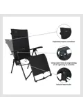 Festo relaxstoel vouwbaar graphite black