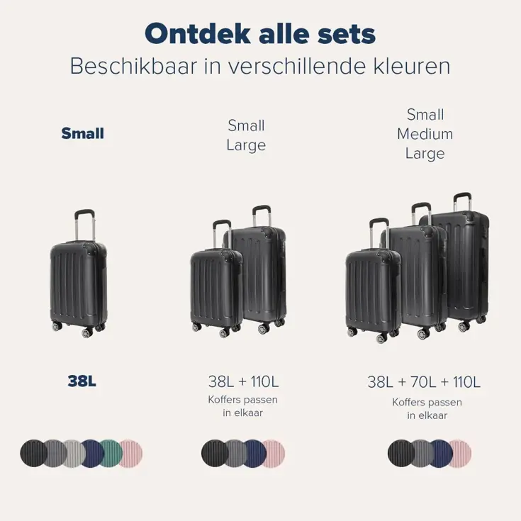 Handbagage Koffer – 38L – Zwart