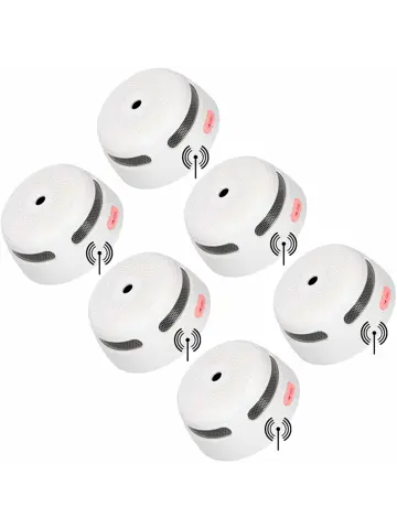 XS01-W Draadloos koppelbare rookmelder 6-pack