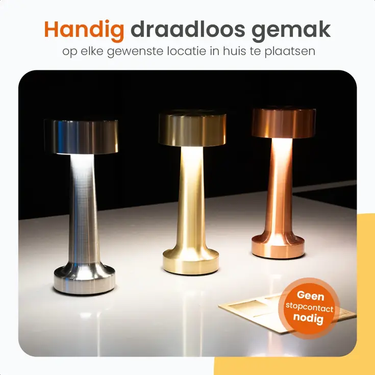 Classic Tafellamp Oplaadbaar - 21cm - LED