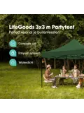 Partytent – 3x3 m – Easy-Up – Donkergroen
