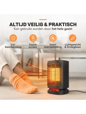 Elektrische Kachel  Zwart- 950W - Ventilatorkachel