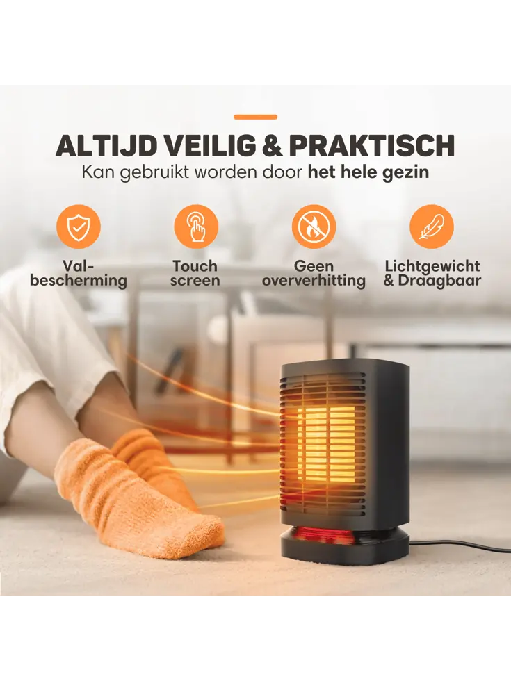 Elektrische Kachel  Zwart- 950W - Ventilatorkachel