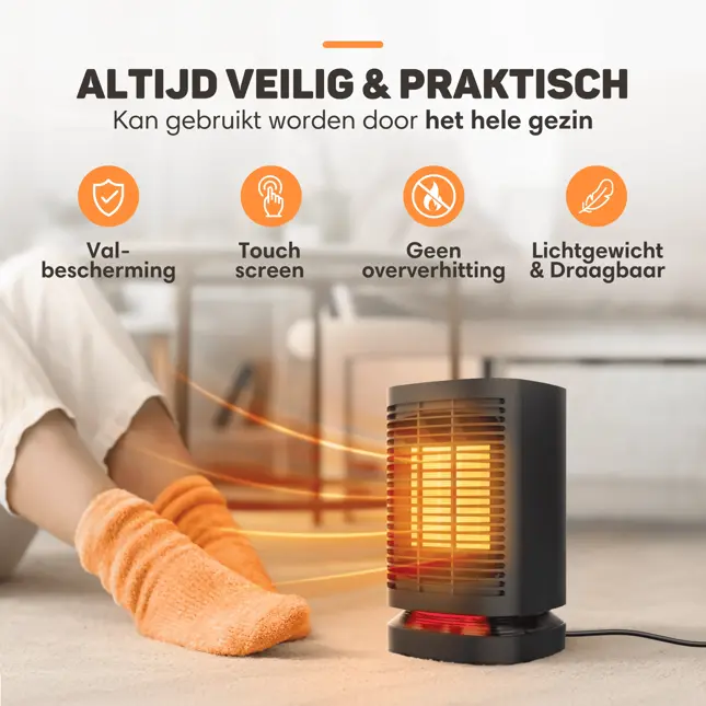 Elektrische Kachel  Zwart- 950W - Ventilatorkachel