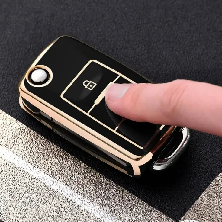 TPU Sleutelhoesje voor Volkswagen goud A3