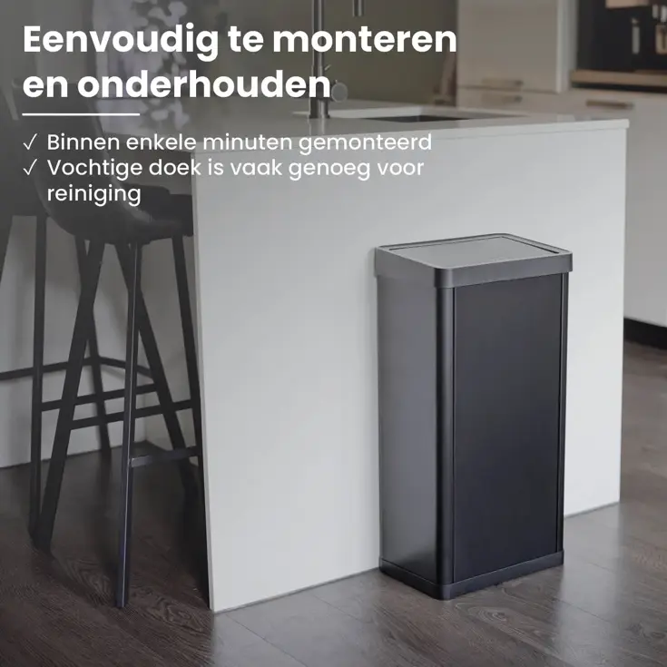 Prullenbak met Drukdeksel - 50 Liter