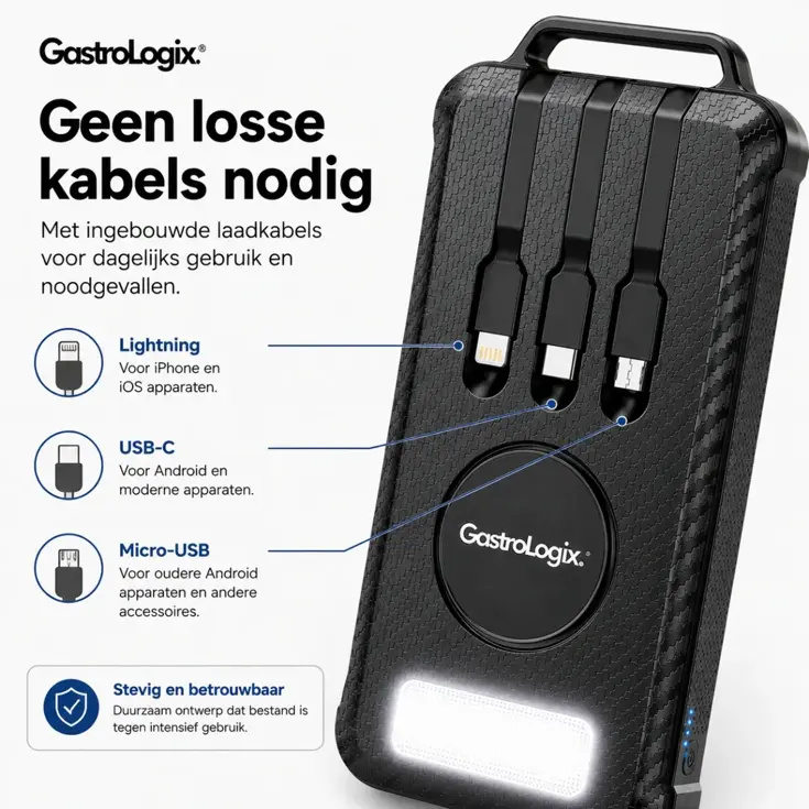 Solar Powerbank Zwart 10.000 mah