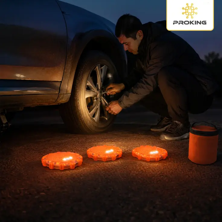 Oranje LED waarschuwingslamp 3 stuks