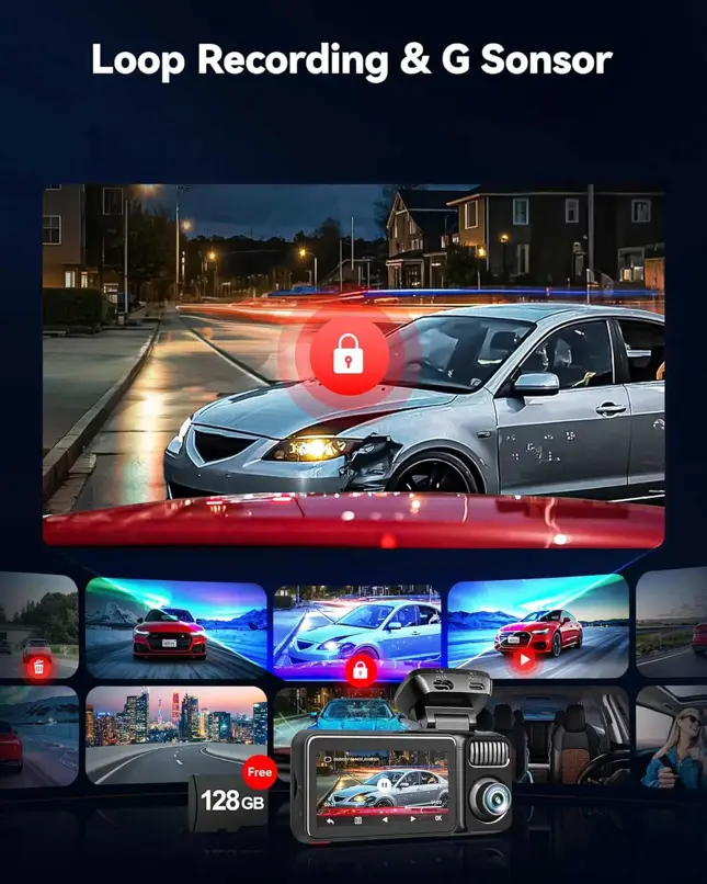 F17 Elite 3CH 4K Wifi GPS 128gb dashcam