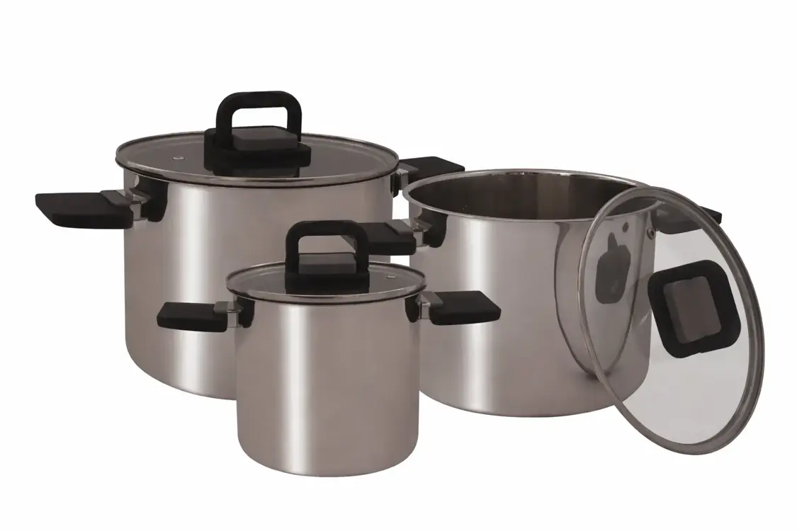 Pannenset Dublin XL, set van 3 met vouwgrepen