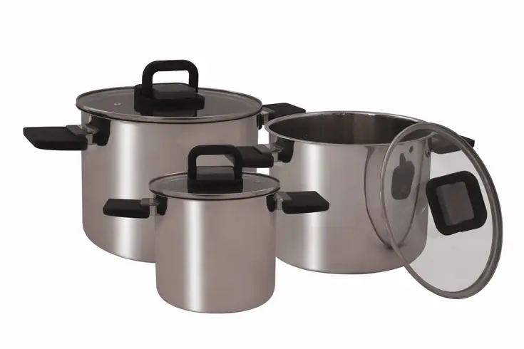 Pannenset Dublin XL, set van 3 met vouwgrepen