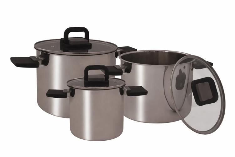Pannenset Dublin XL, set van 3 met vouwgrepen