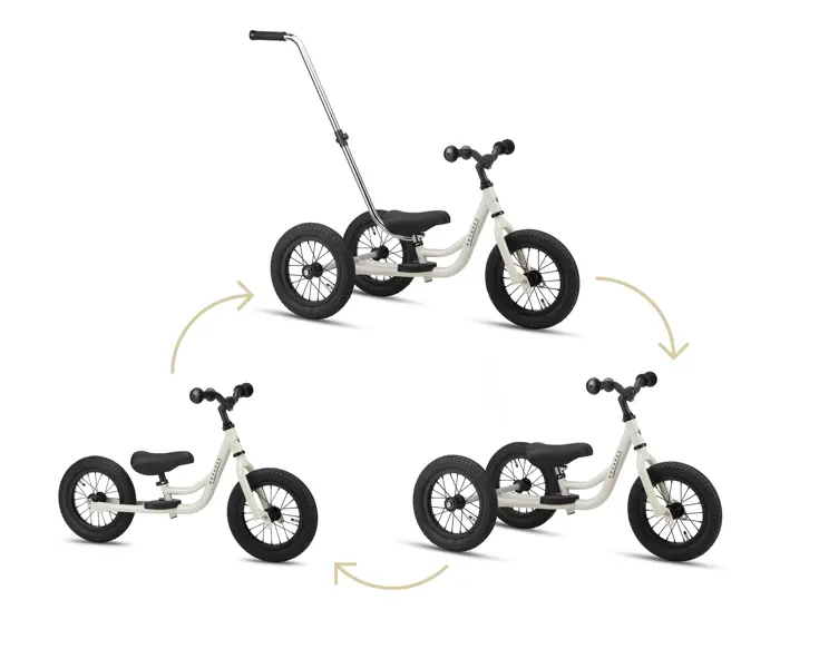 2-in-1 Loopfiets Driewieler met Duwstang