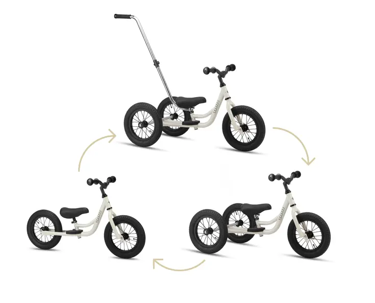 2-in-1 Loopfiets Driewieler met Duwstang