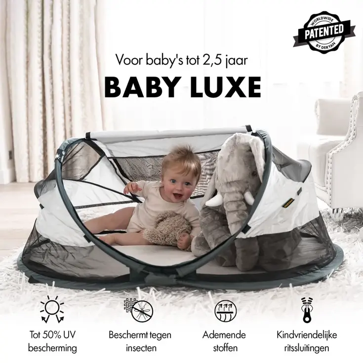 Baby luxe campingbedje - Zelfopblaasbare matras
