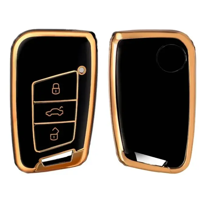 Dutch Shield Sleutelhoesje  VW Skoda   goud D