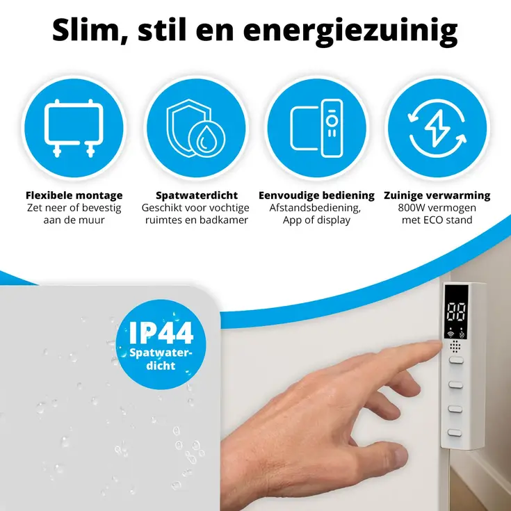 Slimme Infrarood Verwarming 800W - Wit