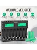 Batterijoplader USB - 8x AA/AAA