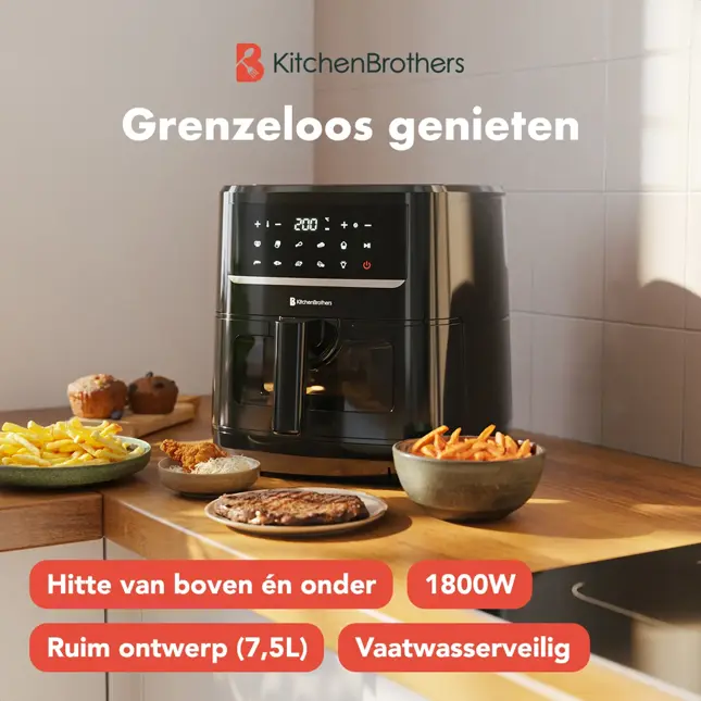 KitchenBrothers Airfryer XXL – 7,5L