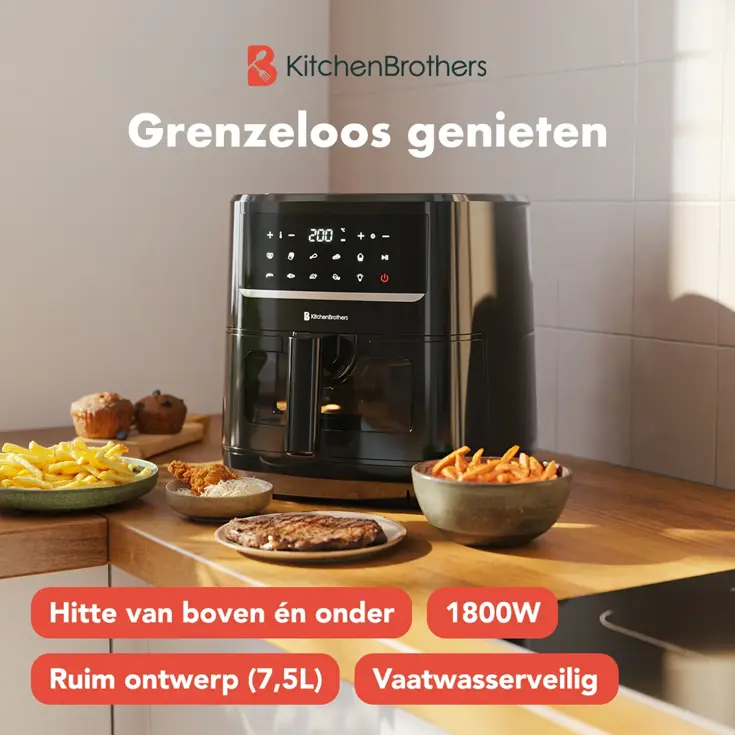 KitchenBrothers Airfryer XXL – 7,5L