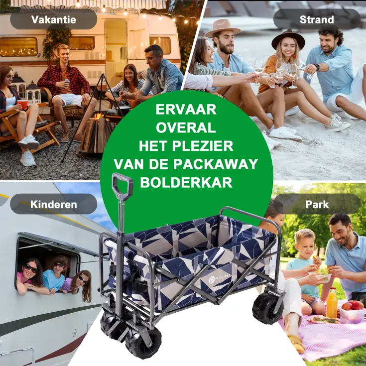 Packaway Opvouwbare Bolderkar 80KG – Pastel