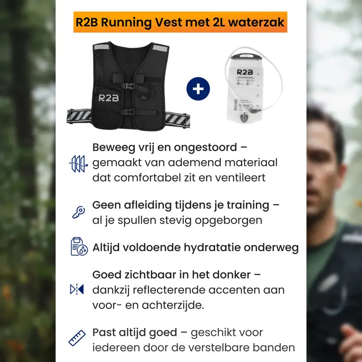 Hardloopvest met Waterzak en Opbergvakjes