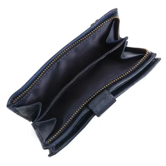 Sanne - Portemonnee - Leer - Overslag - Studs