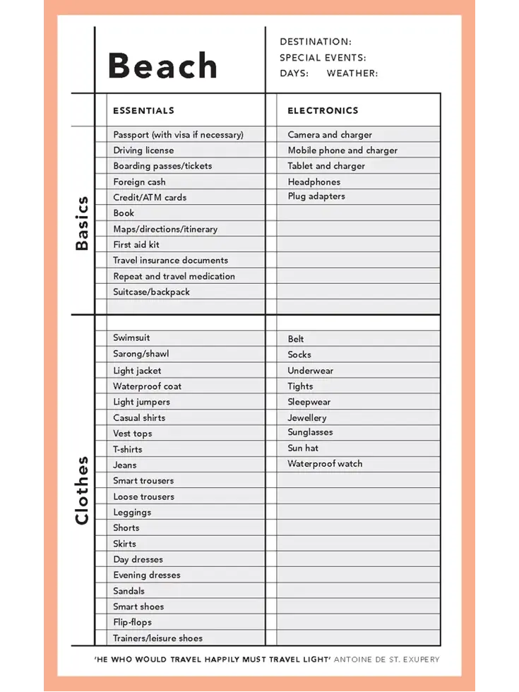Packing List