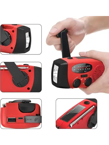 Opwindbare Noodradio met Powerbank 2000 mAh