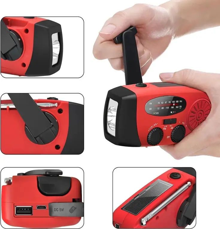 Opwindbare Noodradio met Powerbank 2000 mAh