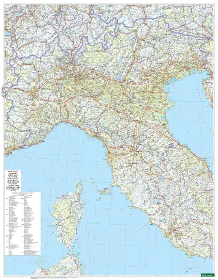 Wegenkaart Italië 2-zijdig