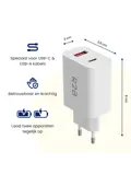 Krachtige 20W USB A & USB C Adapter Wit